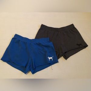 PINK Victoria’s Secret cotton lounge shorts | XS | blue & grey